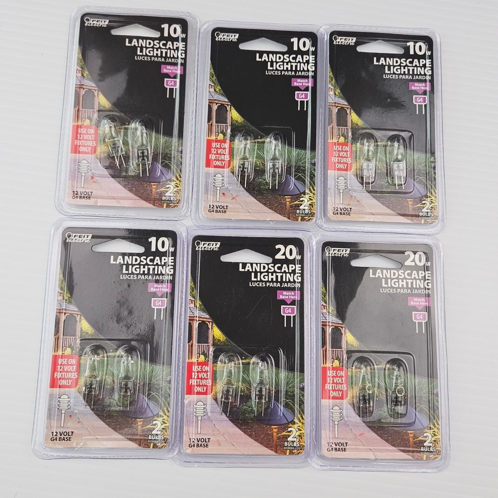12 Bulbs Feit Electric 12V G4 Base Landscape Lighting Bulbs Lot 10W 20W T3